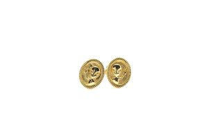 We Come In Peace - solid gold alien earrings