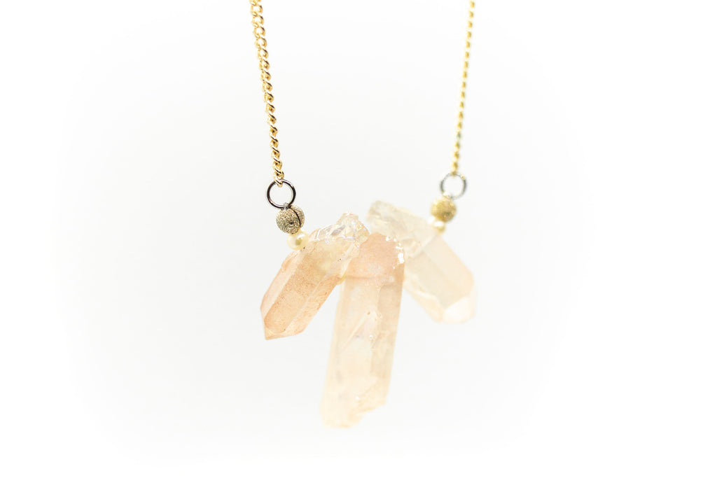 Pink crystal necklace