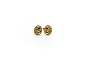 We Come In Peace - solid gold alien earrings