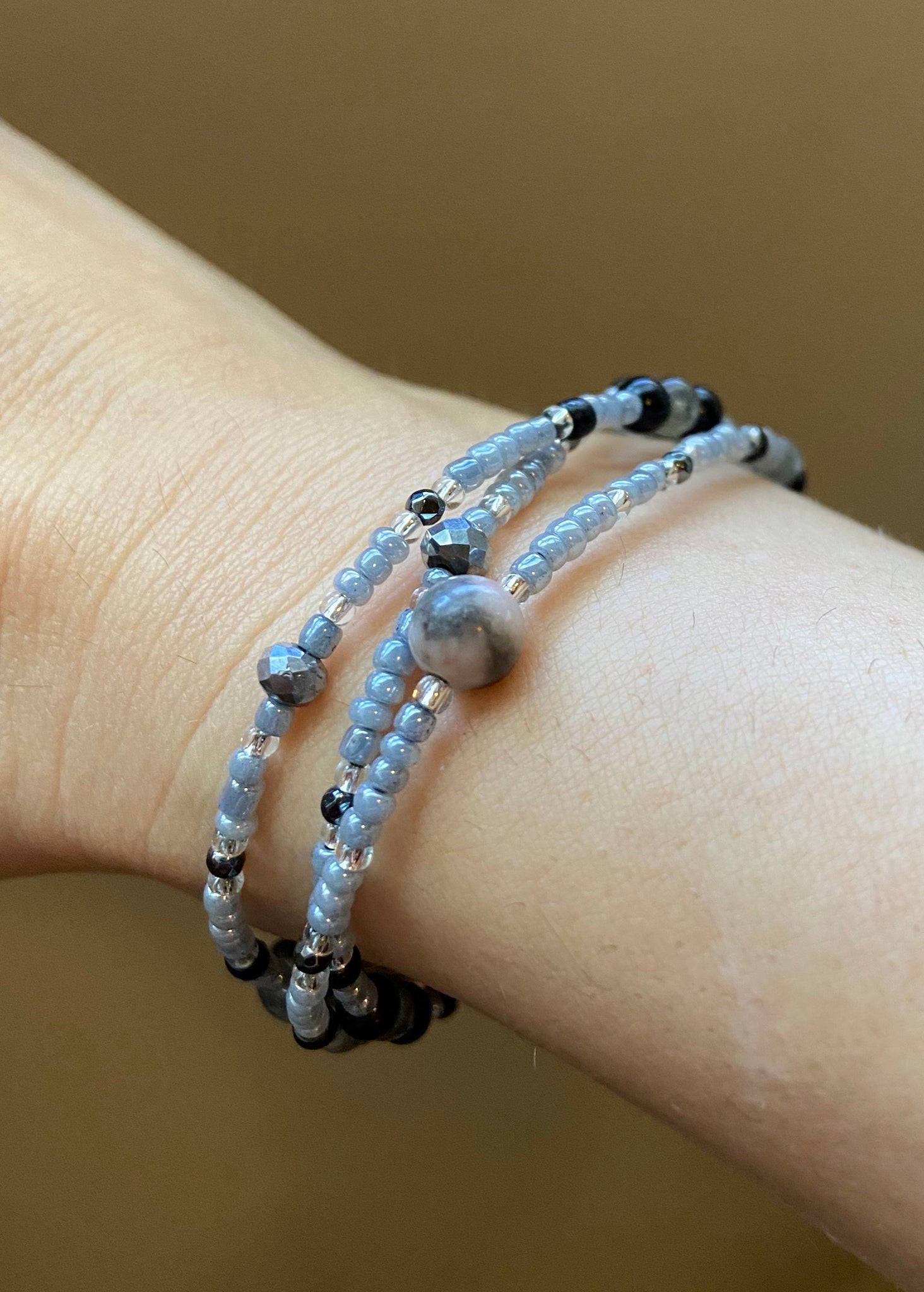Versatile Stone Wrap Bracelet or Necklace