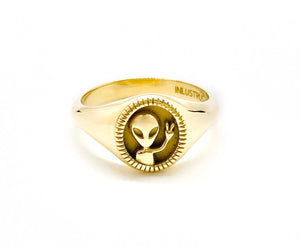 We Come In Peace Signet Style Ring