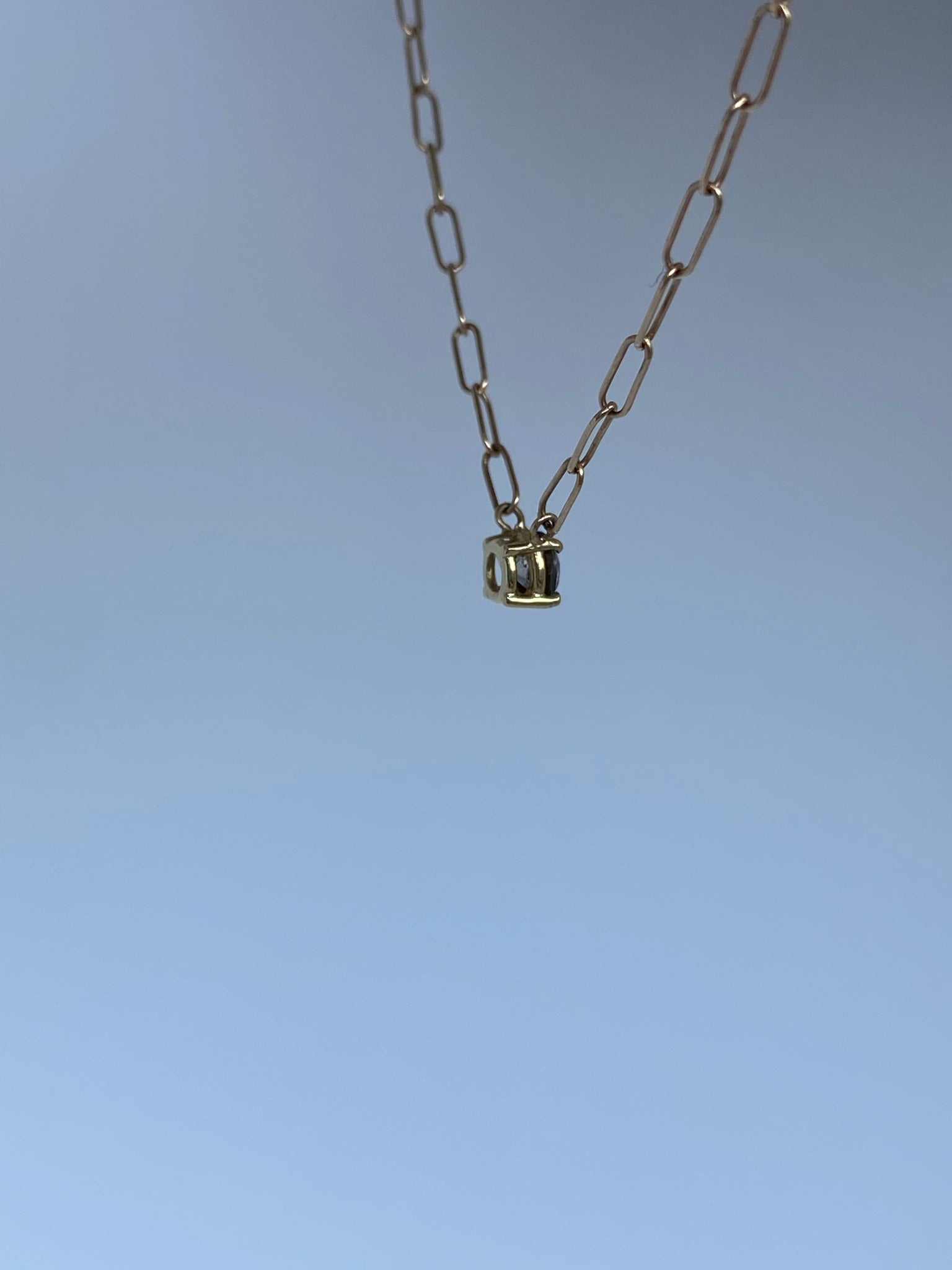 Paper Clip Chain Smokey Champagne Diamond Necklace