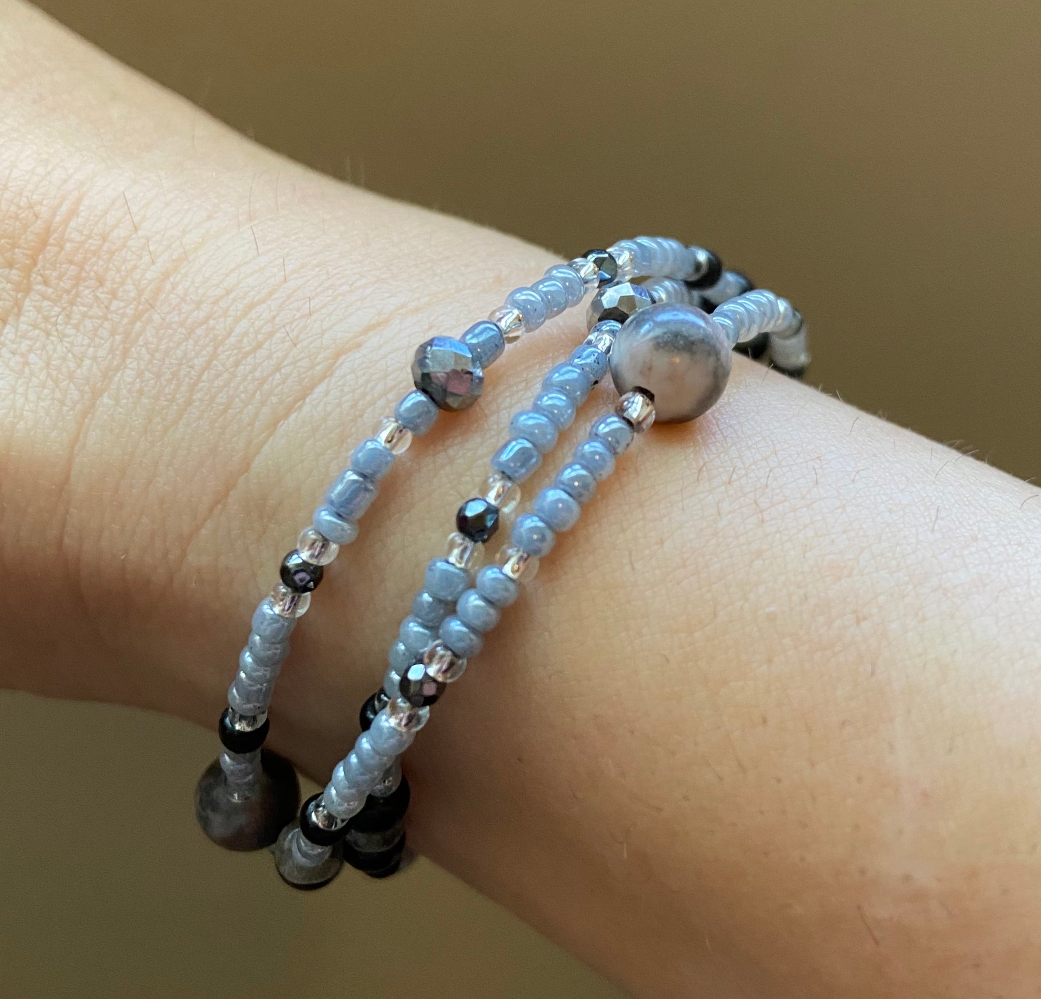 Versatile Stone Wrap Bracelet or Necklace